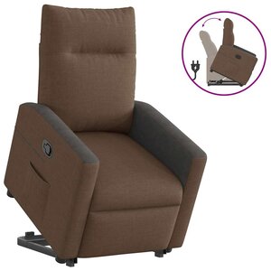 vidaXL Fauteuil inclinable Marron Tissu