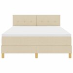vidaXL Lit à ressorts avec coussin Crème 140 x 190 cm tissu