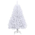 vidaXL Sapin de Noël artificiel à charnières avec support blanc 120 cm