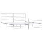 vidaXL Cadre de lit métal sans matelas et pied de lit blanc 183x213 cm
