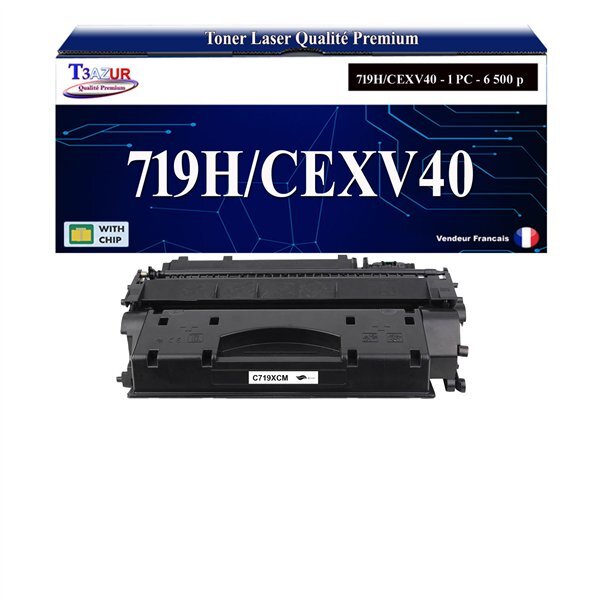 T3AZUR -Toner compatible avec  Canon 719H/CEXV40 (3480B002/3480B006) pour Canon MF419X  MF5840DN  MF5880DN Noir