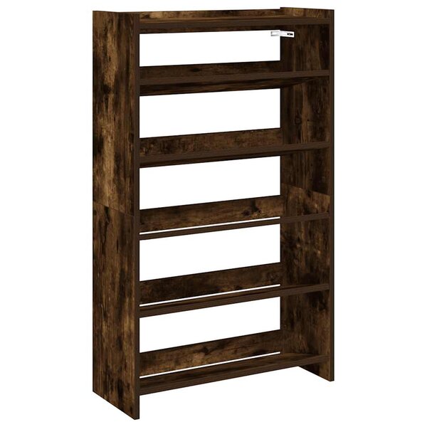 vidaXL Étagère à chaussures chêne fumé 60x25x100 cm bois d'ingénierie
