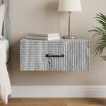 vidaXL Cabinet de chevet mural Sonoma gris 49 x 34 5 x 20 cm