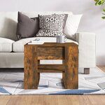 vidaXL Table basse chêne fumé 55 5x55x45 cm bois d'ingénierie