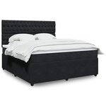 vidaXL Sommier à lattes de lit avec matelas Noir 180x200 cm Velours