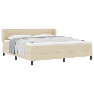 vidaXL Lit à ressorts avec matelas Crème 180 x 200 cm tissu
