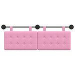 vidaXL Tête de lit suspendue Rose Tissu