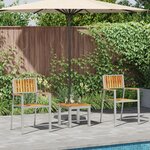 Ensemble de repas de jardin vidaXL 3 pièces en bois massif teck