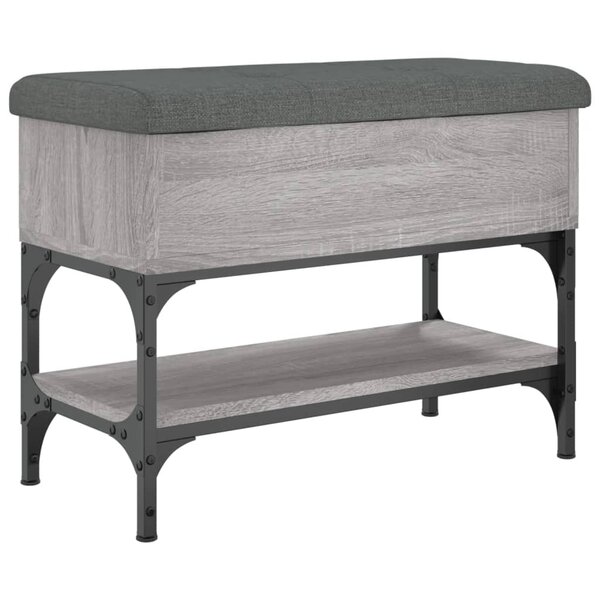 vidaXL Banc à chaussures sonoma gris 62x32x45 cm bois d'ingénierie
