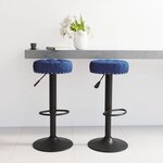 Vidaxl tabourets de bar 2 pcs bleu velours