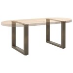 vidaXL Pieds de table basse en U  2 pièces  acier naturel  50 x (42-43) cm