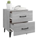 vidaXL Tables de chevet 2 Pièces Sonoma gris 40x35x47 5 cm