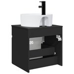 vidaXL Meuble de lavabo mural Noir 49 x 44 5 x 65 cm Bois d'ingénierie