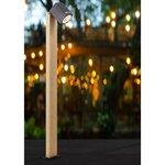 BRILLIANT - GALENI Potelet extérieur - coloris noir/naturel - métal/verre GU10 1x20W