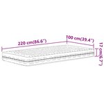 vidaXL Matelas en mousse blanc 100x220 cm dureté H2 H3