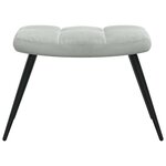 vidaXL Chaise de relaxation avec tabouret Gris clair Velours