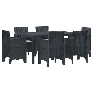 vidaXL Ensemble de salle à manger pour jardin 7 Pièces Anthracite