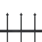 vidaXL Clôture de jardin avec dessus en lance Acier 17 x 0 6 m Noir