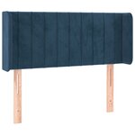 vidaXL Tête de lit avec oreilles Bleu foncé 93x16x78/88 cm Velours
