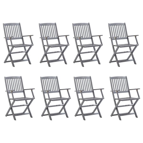 vidaXL Chaises pliables d'extérieur lot de 8 Bois d'acacia solide