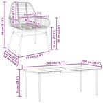vidaXL Ensemble à manger de jardin 9 Pièces marron résine tressée verre