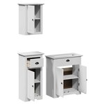 vidaXL Meubles de salle de bain 3 Pièces BODO blanc bois de pin massif
