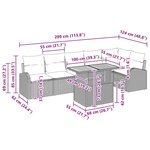 vidaXL Ensemble de canapé de jardin 7 Pièces Noir Poly rotin