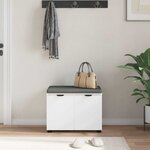 vidaXL Banc d'entrée avec coussin avec stockage Blanc 60 x 38 x 46 cm
