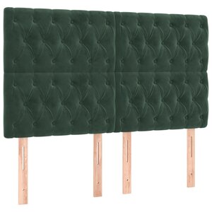vidaXL Têtes de lit 4 Pièces Vert foncé 72x7x78/88 cm Velours