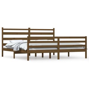 vidaXL Cadre de lit Bois massif de pin 200x200 cm Marron miel