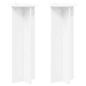 vidaXL Support de Plante 2 pièces Blanc Ø40 x 100 cm Bois d'ingénierie