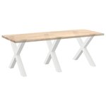 vidaXL Pieds de table à manger en forme de X  3 pièces  blanc  90 x (72-73) cm  acier