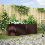 Bac de jardin surélevé vidaXL marron 240x80x81 cm en acier galvanisé