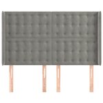 vidaXL Tête de lit avec oreilles Gris clair 147x16x118/128 cm Velours