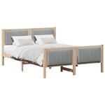 vidaXL Cadre de lit avec tête de lit Marron et gris clair 140 x 190 cm