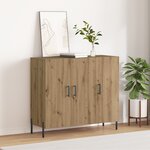 Buffet vidaXL Artisan Chêne 90x34x80 cm en bois d'ingénierie