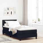 vidaXL Lit à ressorts avec matelas Noir 90 x 190 cm tissu
