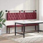 vidaXL Tête de lit suspendue Bordeaux Tissu
