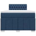 vidaXL Sommier à lattes de lit avec matelas bleu 120x190 cm tissu
