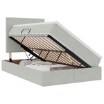 vidaXL Lit de rangement LED avec matelas Gris clair 120 x 190 cm