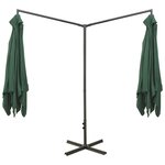 vidaXL Parasol de jardin double avec mât en acier Vert 600x300 cm