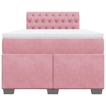 vidaXL Sommier à lattes de lit avec matelas Rose 120x200 cm Velours