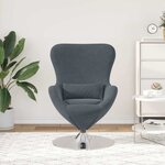 vidaXL Fauteuil œuf Gris foncé Velours