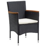 vidaXL Ensemble de Salle à Manger de Jardin en Poly Rotin Noir de 7 Pièces