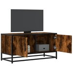 vidaXL Meuble TV chêne fumé 80x34 5x40 cm bois d'ingénierie et métal