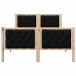 vidaXL Cadre de lit avec tête de lit Noir 135 x 190 cm Pin massif