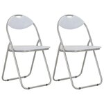 vidaXL Chaises pliantes à manger lot de 2 blanc similicuir