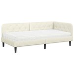 vidaXL Cadre de lit d'angle Crème 100 x 200 cm Velours