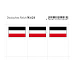 Feuillet de drapeaux Empire Allemand en couleurs pour reliures.