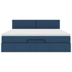vidaXL Lit ottoman avec matelas et LED bleu 180x200cm tissu